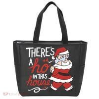 There's A Ho In This House Funny Santa Tote Bag thumb 0