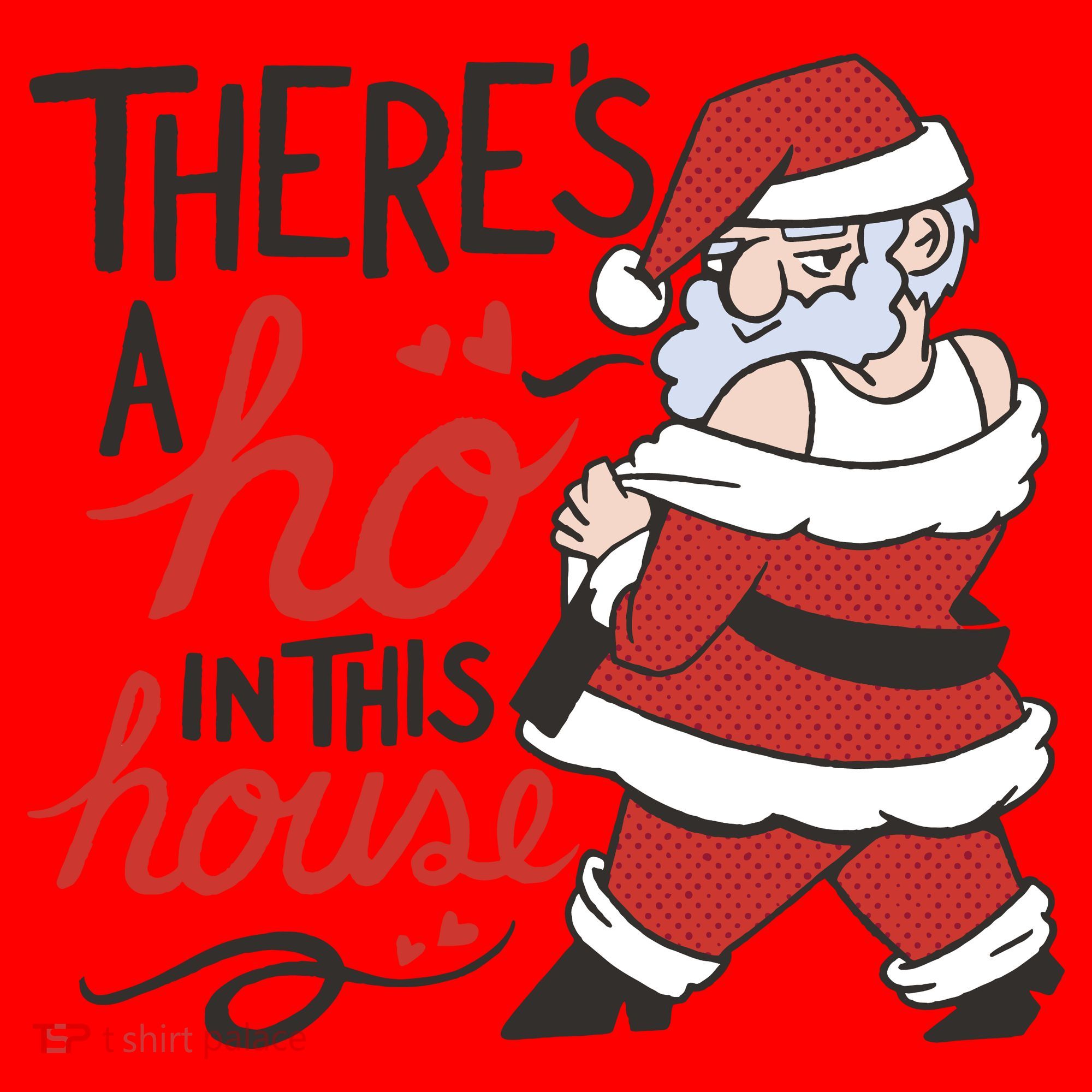 There's A Ho In This House Funny Santa Santa Hat