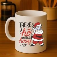 There's A Ho In This House Funny Santa Coffee Mug thumb 4