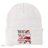There's A Ho In This House Funny Santa Beanie thumb 0