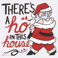 There's A Ho In This House Funny Santa Women's Hoodie thumb 2