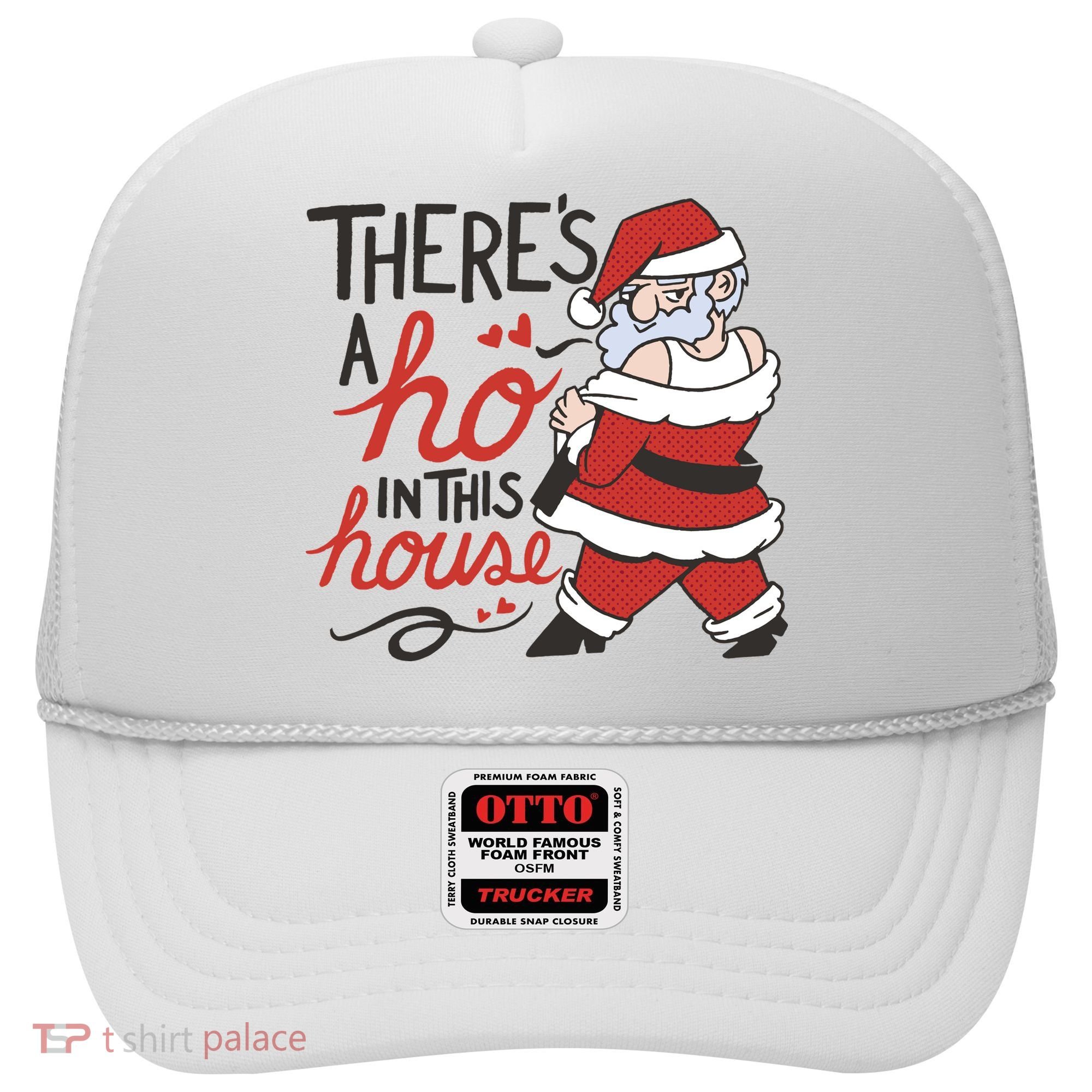 There's A Ho In This House Funny Santa Hat
