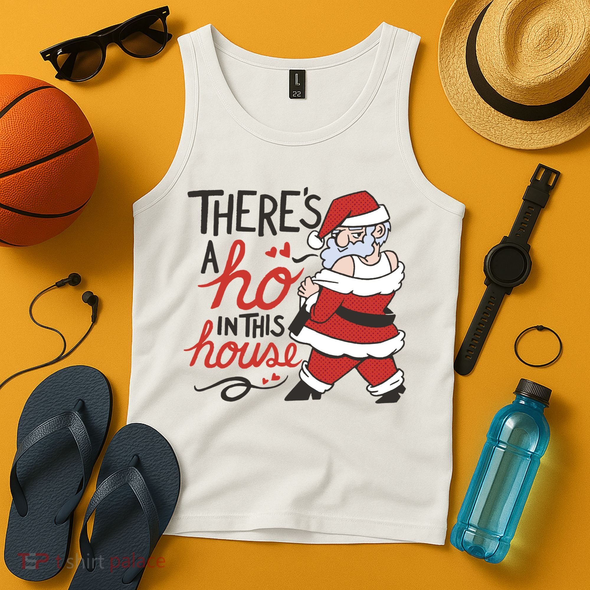 There's A Ho In This House Funny Santa Tank Top