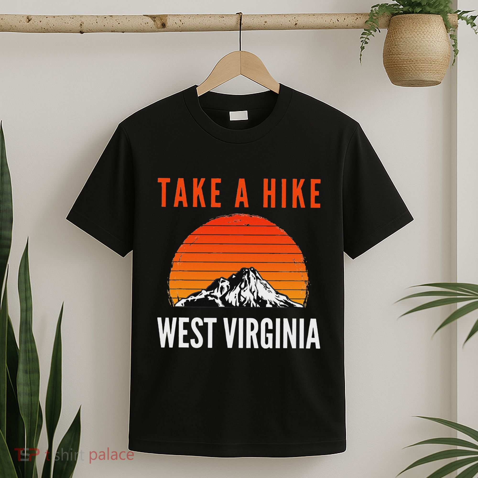 Take A Hike West Virginia Sunset Mountain Hiking Hiker T-Shirt