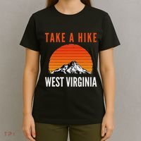 Take A Hike West Virginia Sunset Mountain Hiking Hiker T-Shirt thumb 4