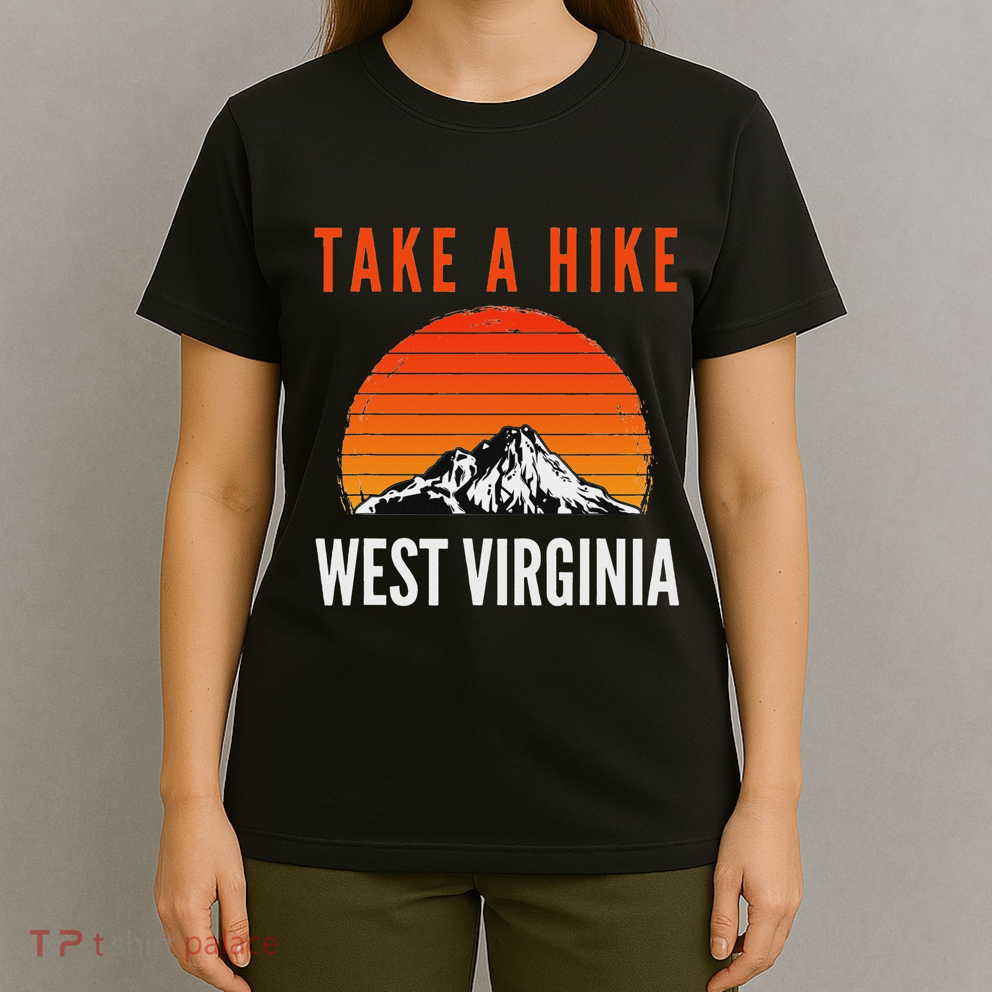 Take A Hike West Virginia Sunset Mountain Hiking Hiker T-Shirt