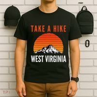 Take A Hike West Virginia Sunset Mountain Hiking Hiker T-Shirt thumb 6