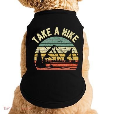 Take A Hike Retro Hiker Outdoors Camping Nature Hiking Doggie Tank