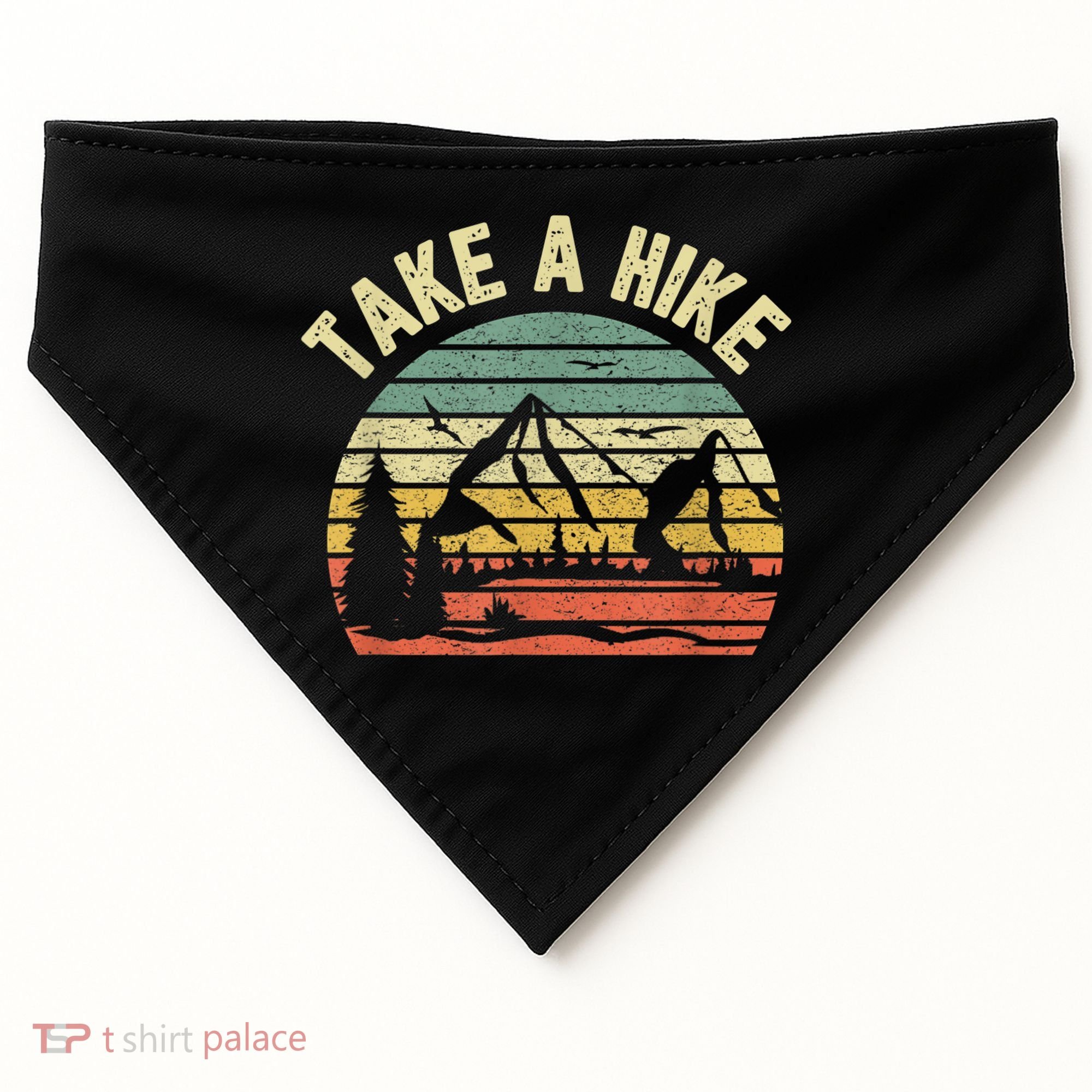 Take A Hike Retro Hiker Outdoors Camping Nature Hiking USA-Made Doggie Bandana