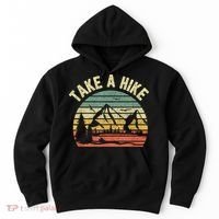 Take A Hike Retro Hiker Outdoors Camping Nature Hiking Hoodie thumb 0
