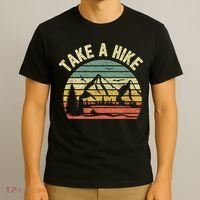 Take A Hike Retro Hiker Outdoors Camping Nature Hiking T-Shirt thumb 3