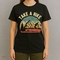 Take A Hike Retro Hiker Outdoors Camping Nature Hiking T-Shirt thumb 4