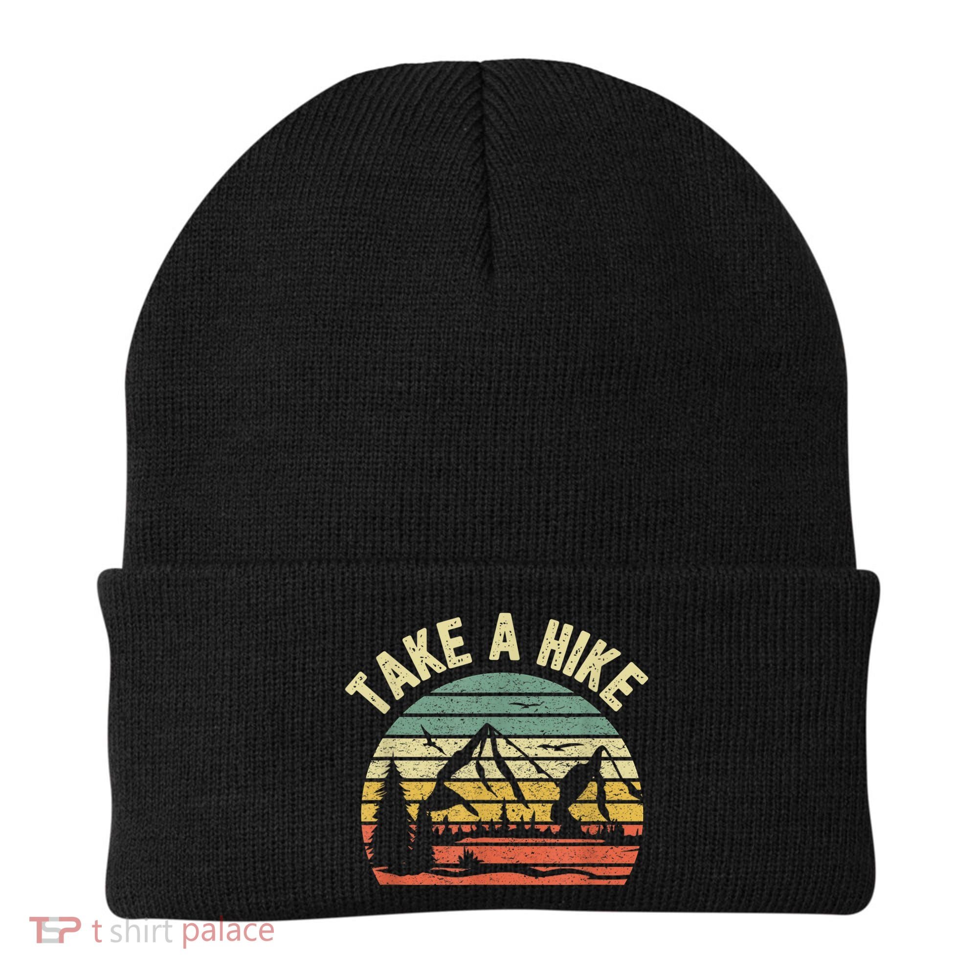 Take A Hike Retro Hiker Outdoors Camping Nature Hiking Beanie