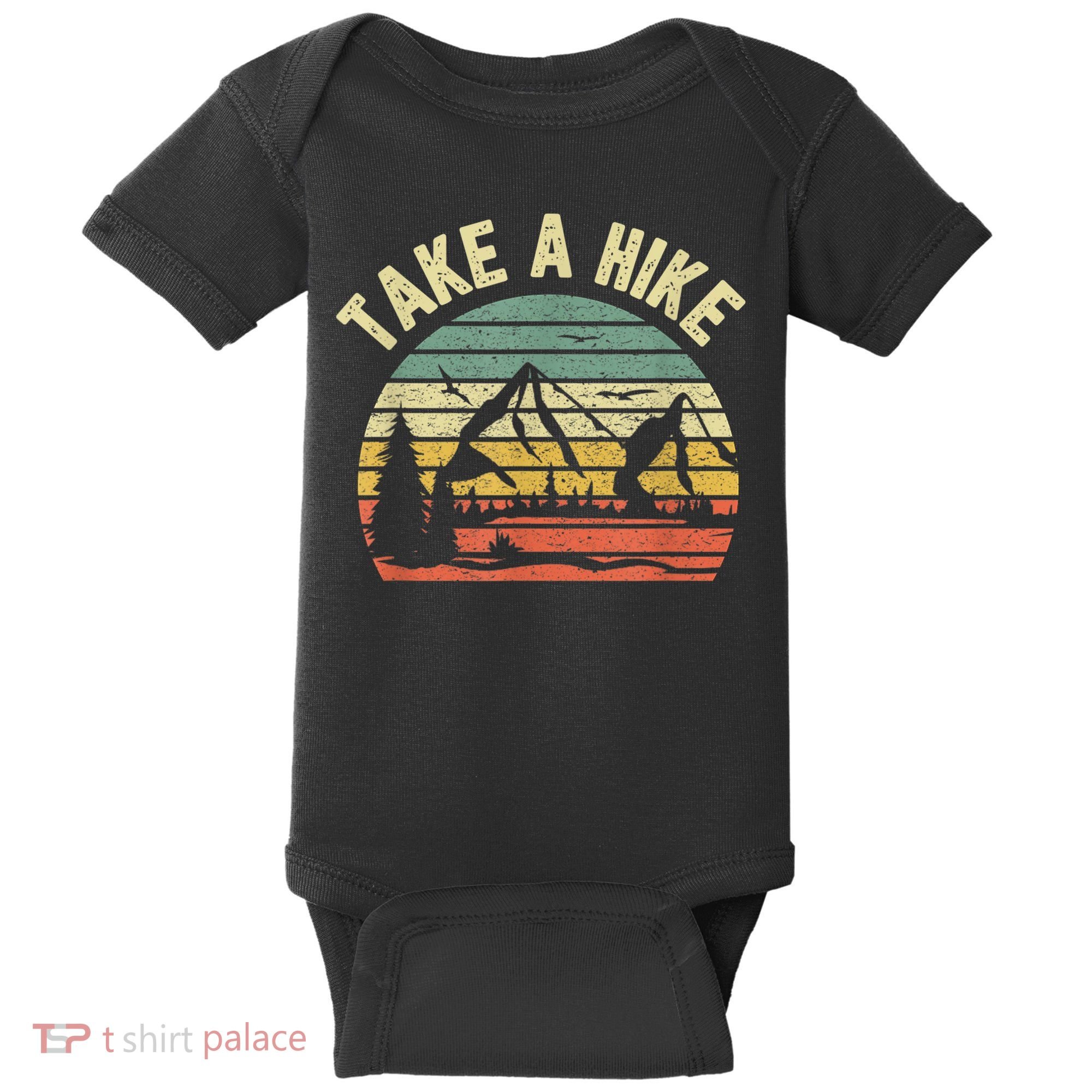 Take A Hike Retro Hiker Outdoors Camping Nature Hiking Baby Bodysuit