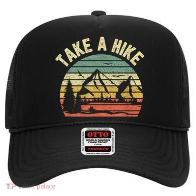 Take A Hike Retro Hiker Outdoors Camping Nature Hiking Hat