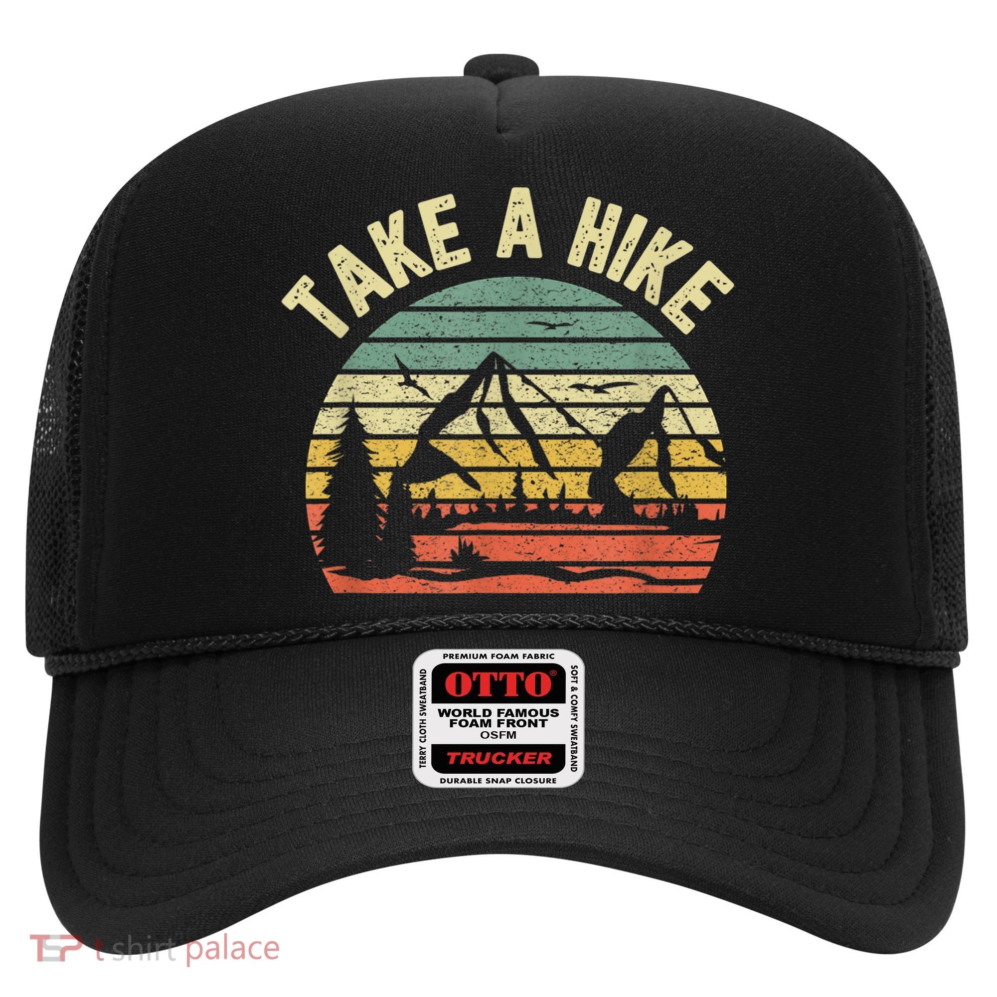 Take A Hike Retro Hiker Outdoors Camping Nature Hiking Hat