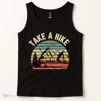 Take A Hike Retro Hiker Outdoors Camping Nature Hiking Tank Top thumb 2