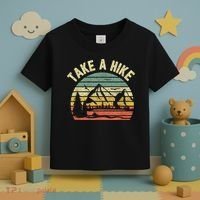 Take A Hike Retro Hiker Outdoors Camping Nature Hiking Toddler T-Shirt thumb 3