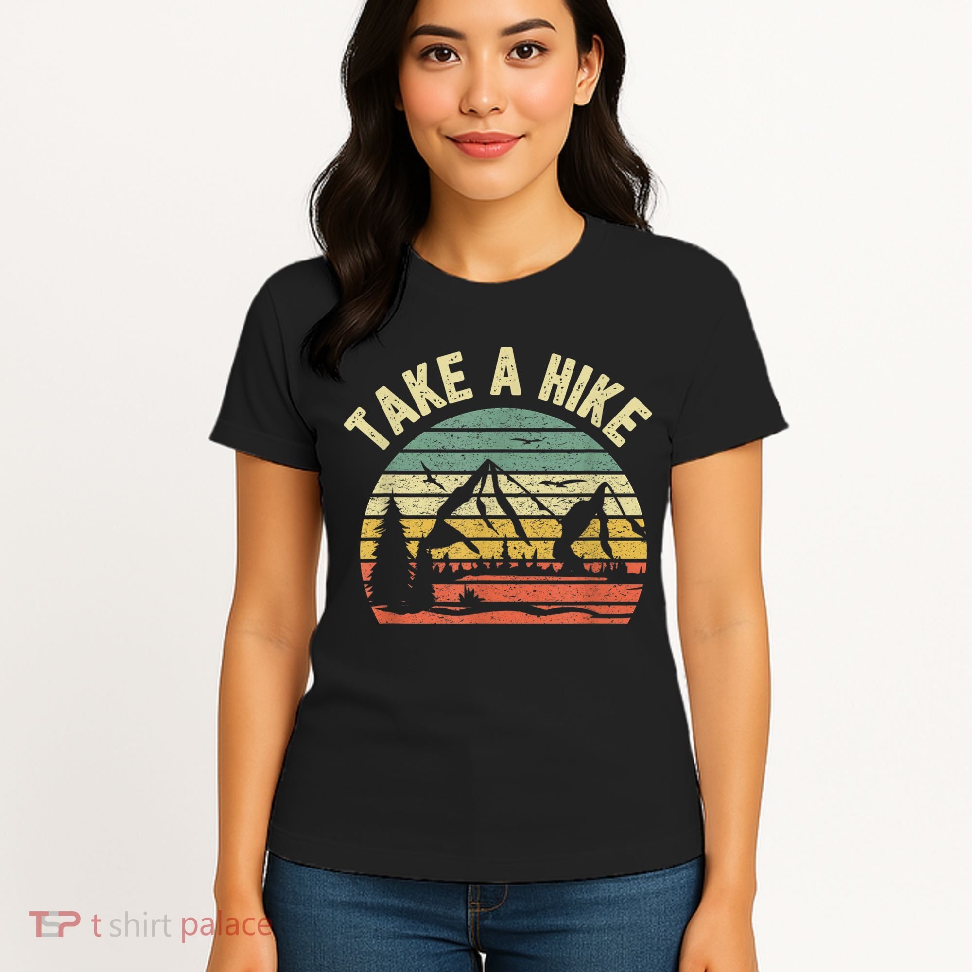 Take A Hike Retro Hiker Outdoors Camping Nature Hiking Women's T-Shirt