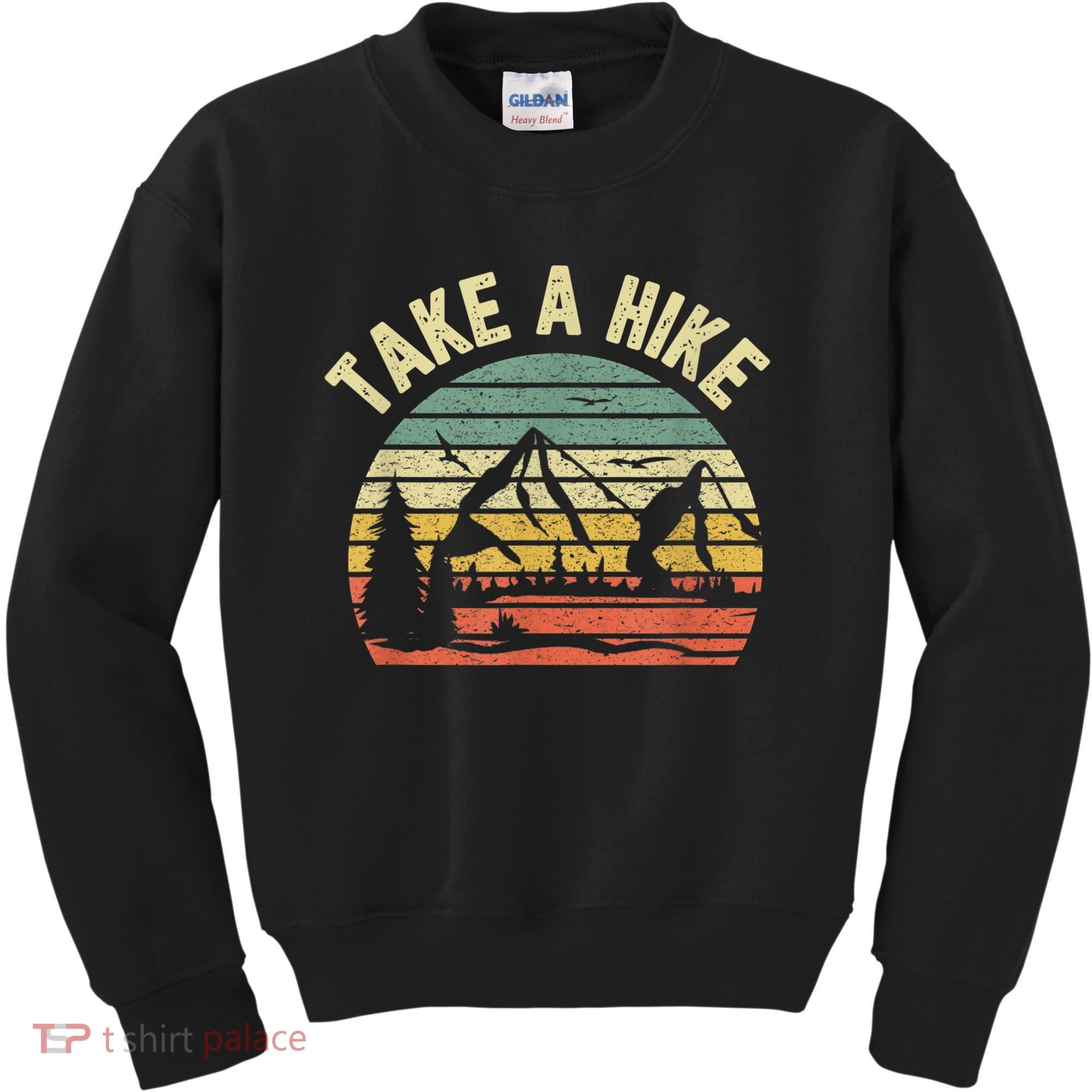 Take A Hike Retro Hiker Outdoors Camping Nature Hiking Kids Sweatshirt