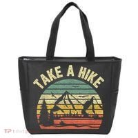Take A Hike Retro Hiker Outdoors Camping Nature Hiking Tote Bag thumb 0
