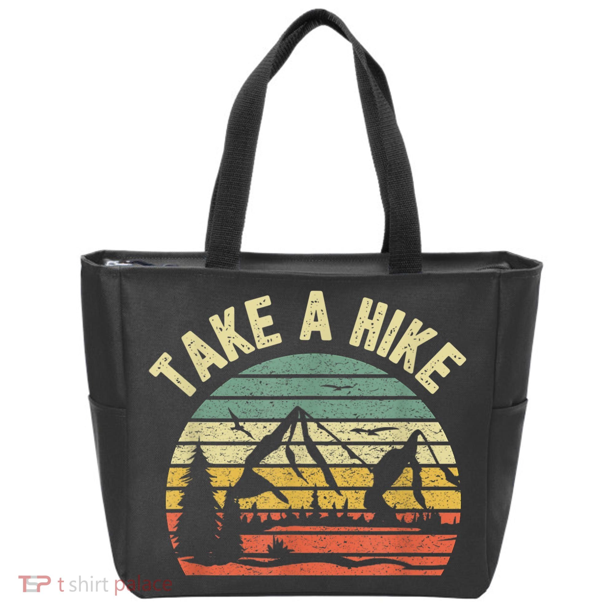 Take A Hike Retro Hiker Outdoors Camping Nature Hiking Tote Bag