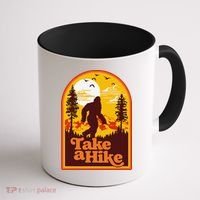 Take A Hike Bigfoot Earth Day Retro Sasquatch Hiking Camping Coffee Mug thumb 1