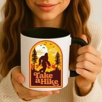 Take A Hike Bigfoot Earth Day Retro Sasquatch Hiking Camping Coffee Mug thumb 3