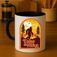 Take A Hike Bigfoot Earth Day Retro Sasquatch Hiking Camping Coffee Mug thumb 4