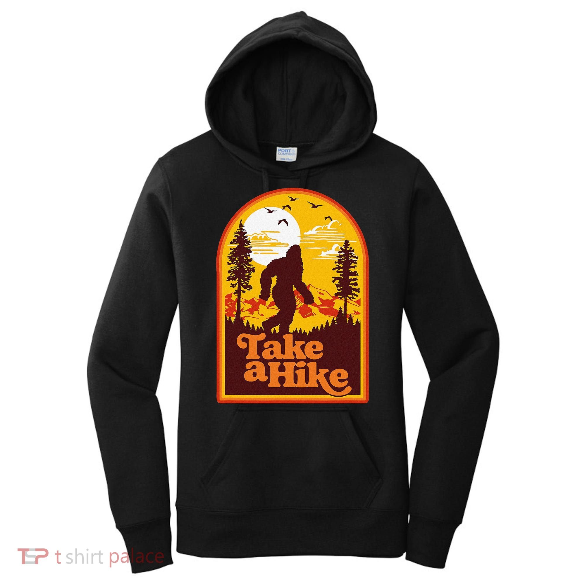 Take A Hike Bigfoot Earth Day Retro Sasquatch Hiking Camping Women's Hoodie