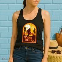 Take A Hike Bigfoot Earth Day Retro Sasquatch Hiking Camping Women's Tank Top thumb 2
