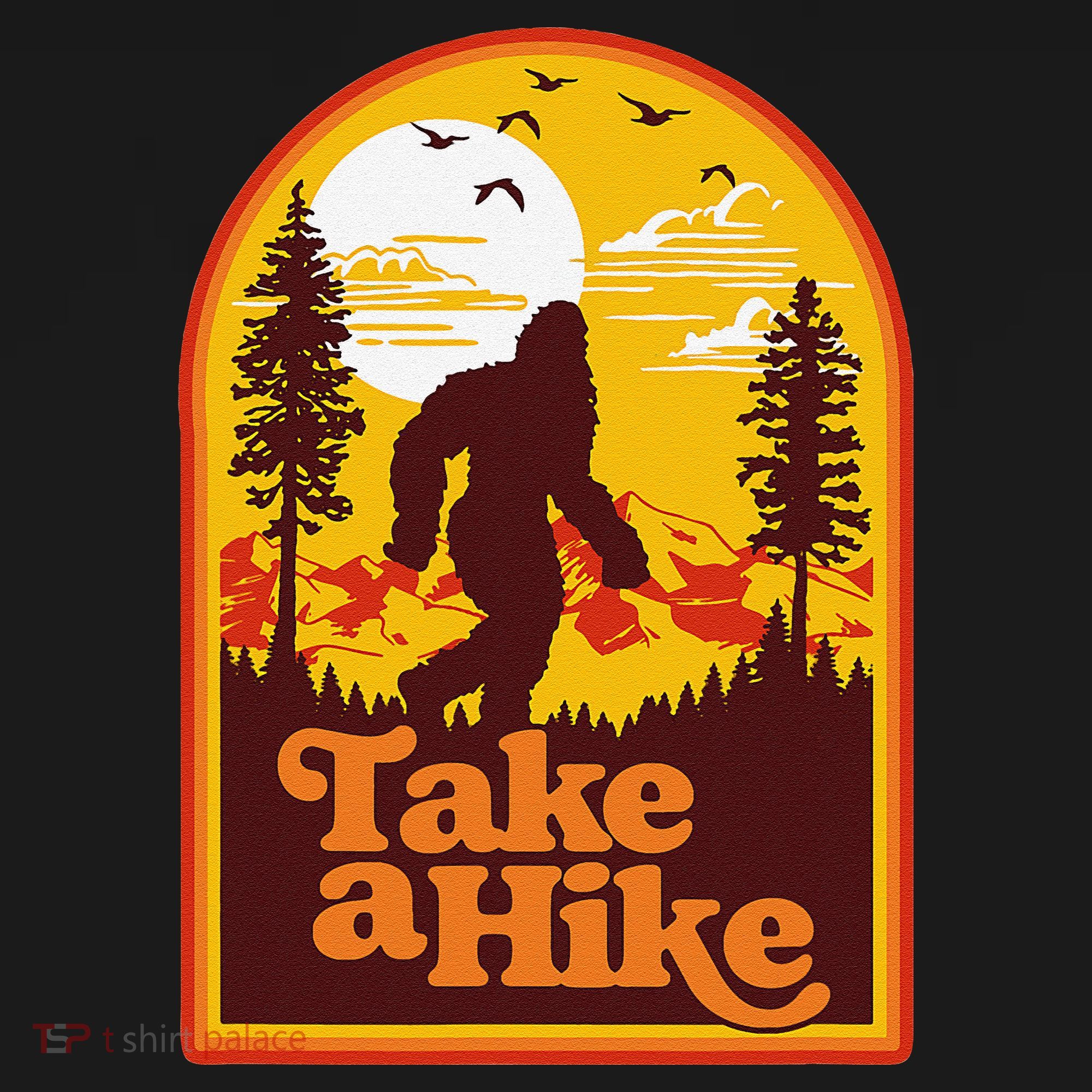 Take A Hike Bigfoot Earth Day Retro Sasquatch Hiking Camping Baby Bodysuit
