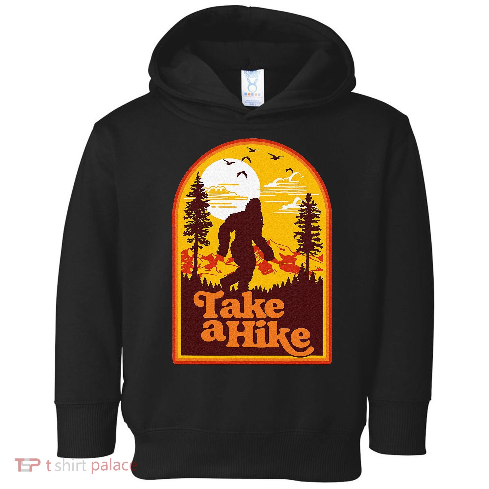 Take A Hike Bigfoot Earth Day Retro Sasquatch Hiking Camping Toddler Hoodie