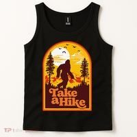 Take A Hike Bigfoot Earth Day Retro Sasquatch Hiking Camping Tank Top thumb 2
