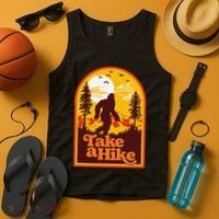 Take A Hike Bigfoot Earth Day Retro Sasquatch Hiking Camping Tank Top thumb 4