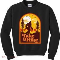 Take A Hike Bigfoot Earth Day Retro Sasquatch Hiking Camping Kids Sweatshirt thumb 0
