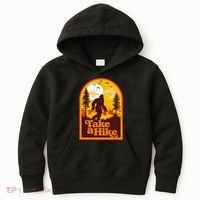 Take A Hike Bigfoot Earth Day Retro Sasquatch Hiking Camping Kids Hoodie thumb 0