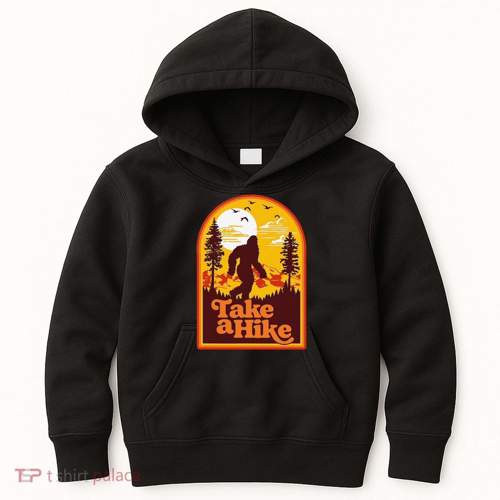Take A Hike Bigfoot Earth Day Retro Sasquatch Hiking Camping Kids Hoodie
