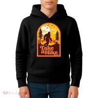 Take A Hike Bigfoot Earth Day Retro Sasquatch Hiking Camping Kids Hoodie thumb 4