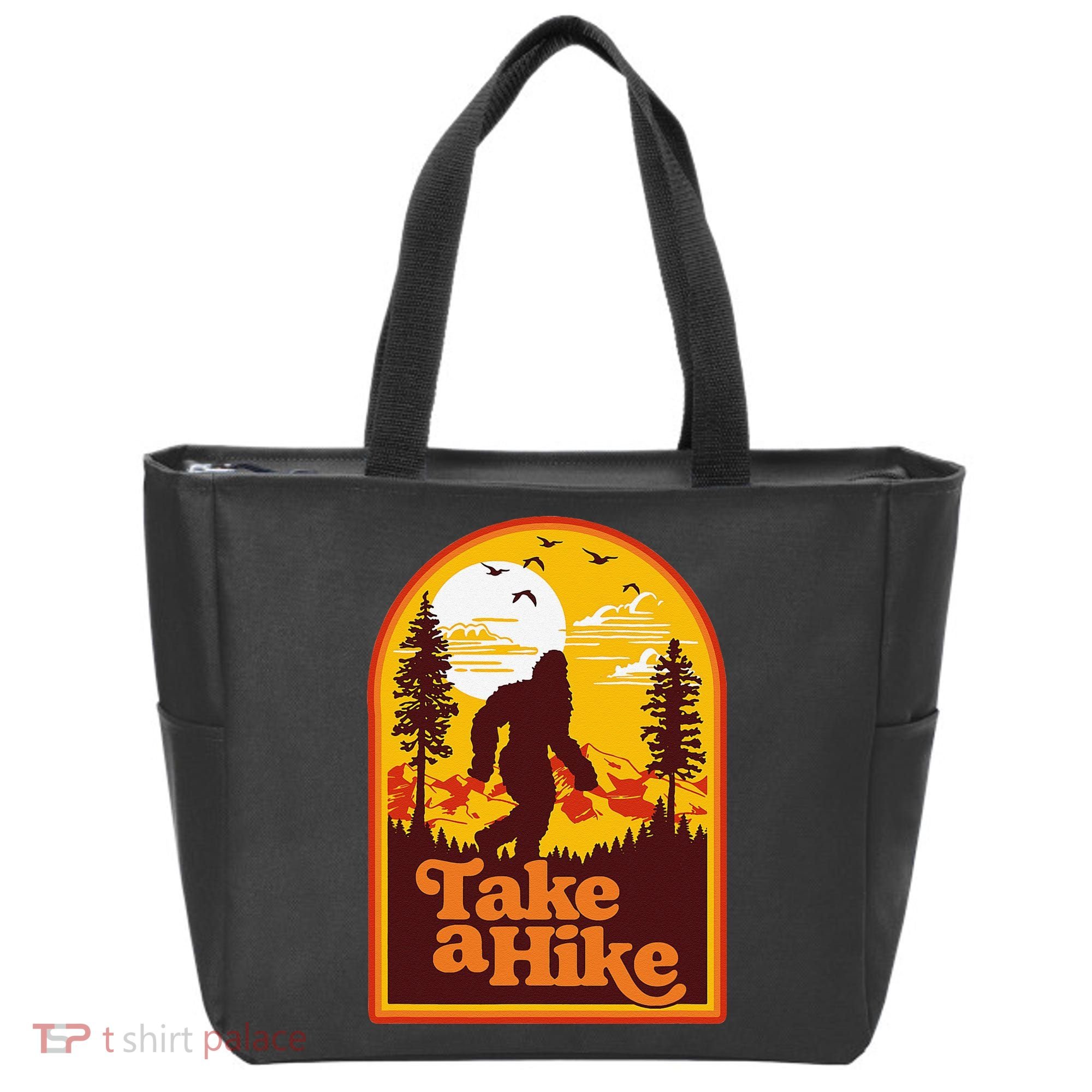 Take A Hike Bigfoot Earth Day Retro Sasquatch Hiking Camping Tote Bag