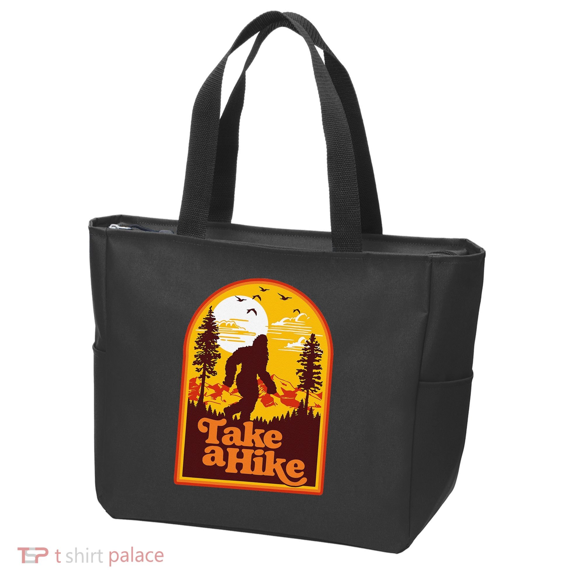 Take A Hike Bigfoot Earth Day Retro Sasquatch Hiking Camping Tote Bag