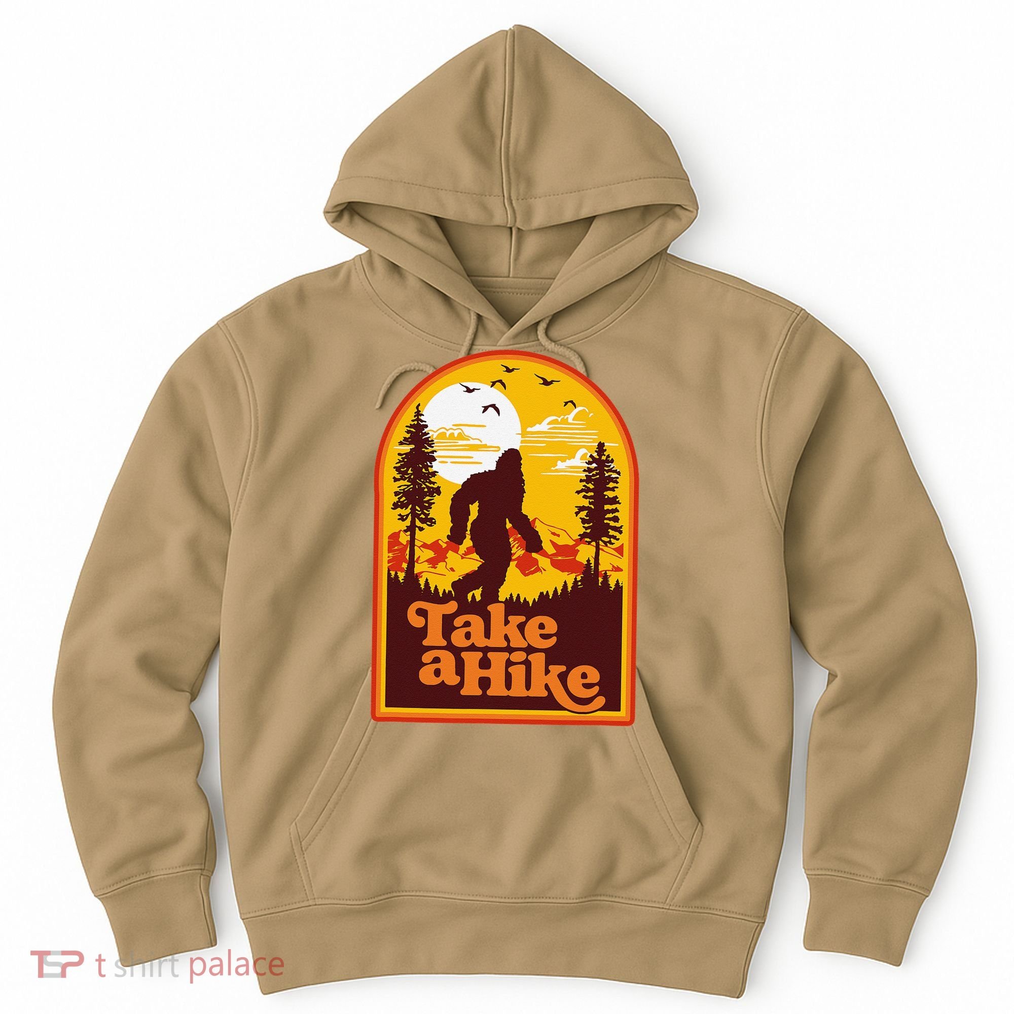Take A Hike Bigfoot Earth Day Retro Sasquatch Hiking Camping Hoodie