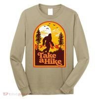 Take A Hike Bigfoot Earth Day Retro Sasquatch Hiking Camping Long Sleeve Shirt thumb 0
