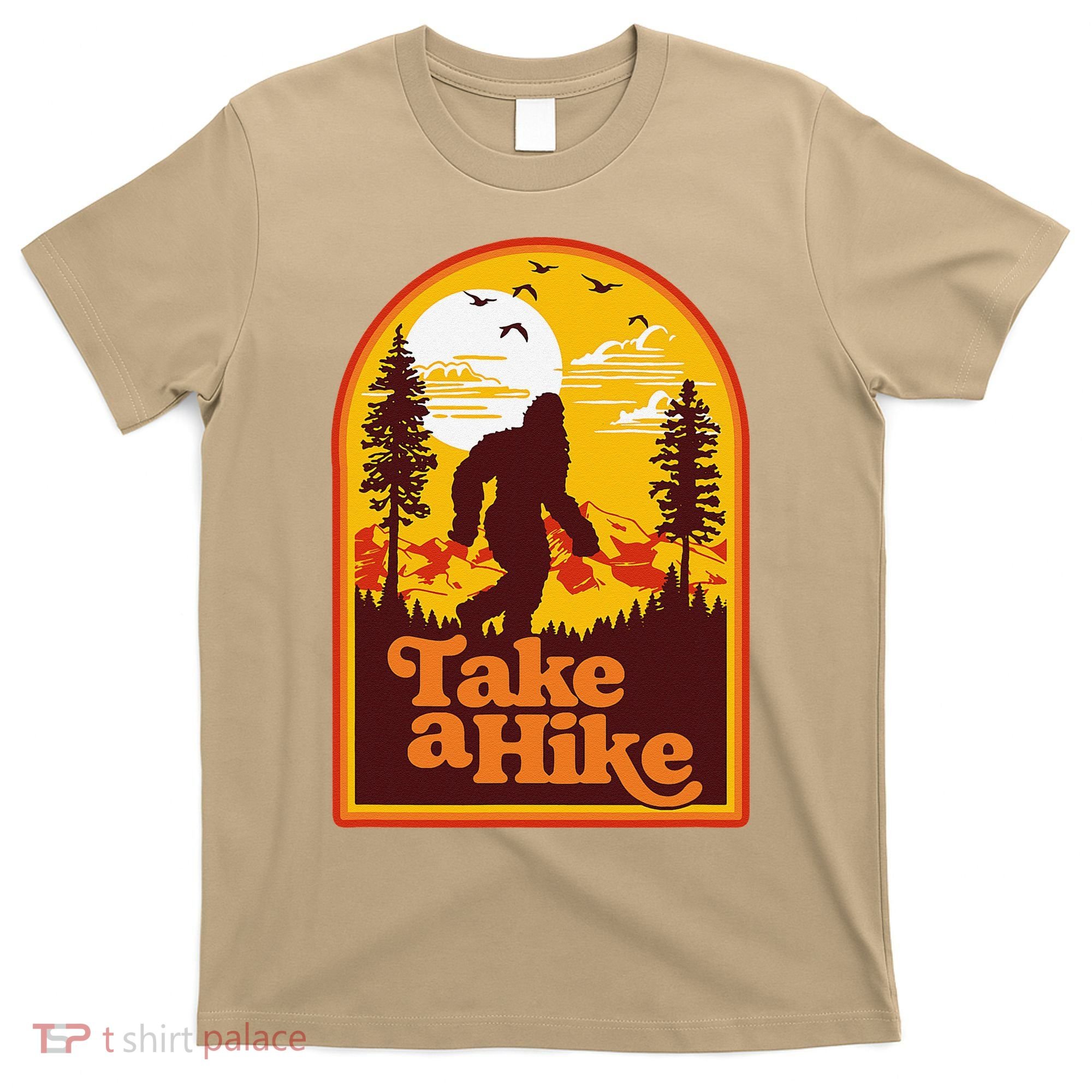 Take A Hike Bigfoot Earth Day Retro Sasquatch Hiking Camping T-Shirt