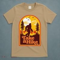 Take A Hike Bigfoot Earth Day Retro Sasquatch Hiking Camping T-Shirt thumb 5