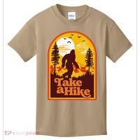 Take A Hike Bigfoot Earth Day Retro Sasquatch Hiking Camping Kids T-Shirt thumb 0
