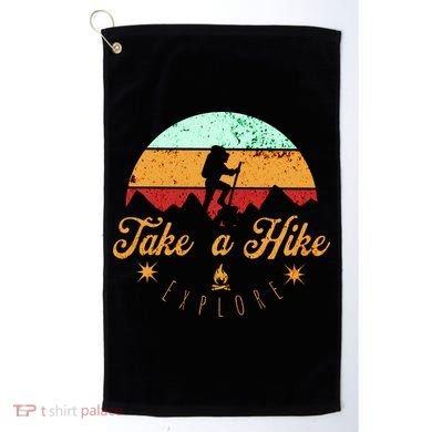 Take A Hike, Mountains, Outdoors, Nature, Vintage Golf Towel