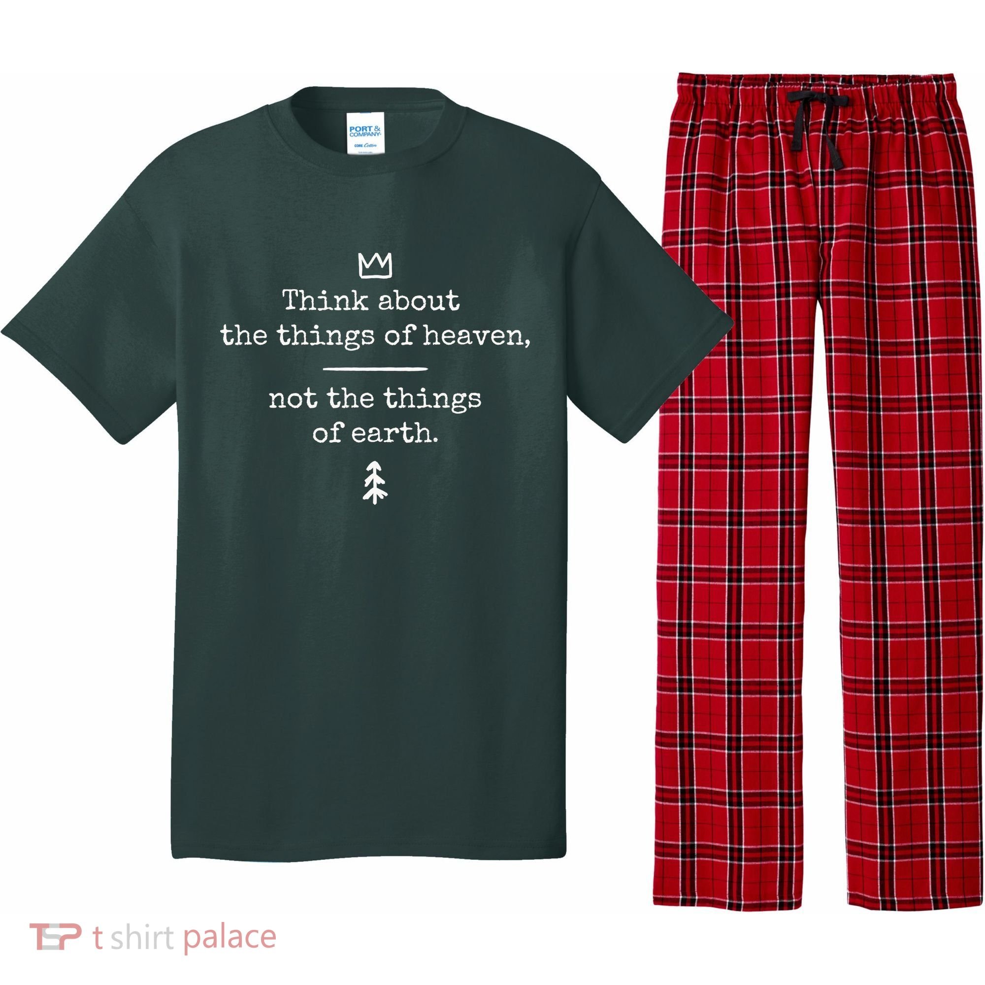 Think About Heaven Bible Quote Pajama Set