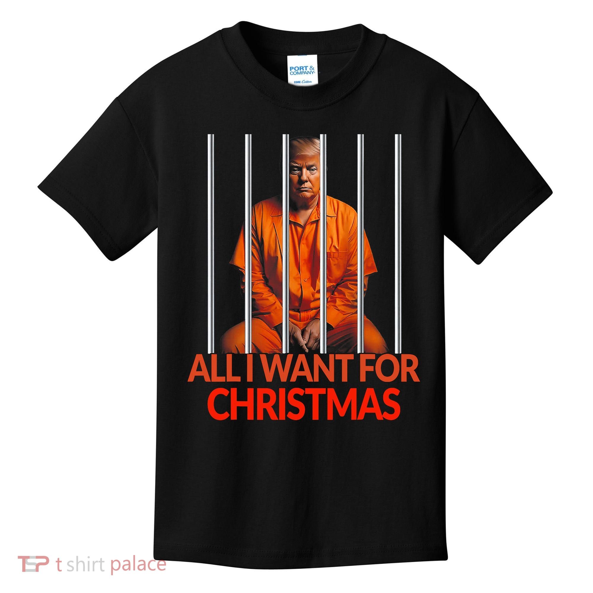 Trump All I Want For Christmas Prison Kids T-Shirt