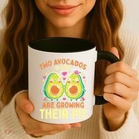Two Avocados In Love Are Growing Avocado Pregnancy Gift Coffee Mug thumb 3
